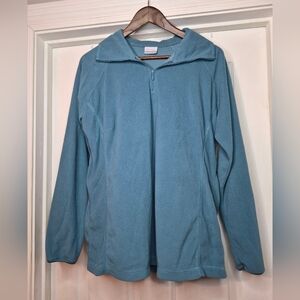 Columbia Light Blue Half-Zip Fleece Pullover Women Xxl